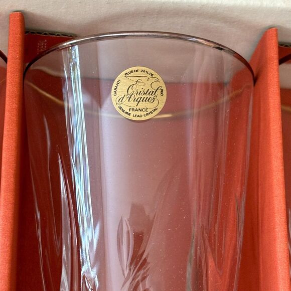NEW (4) CASSANDRA Gold Rimmed Crystal Champagne Flutes Made in France IN BOX - Picture 5 of 8